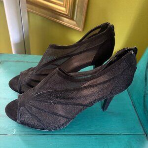 M by Marinelli Sheer Frames Peep Toe Booties Size 9.5 9 1/2